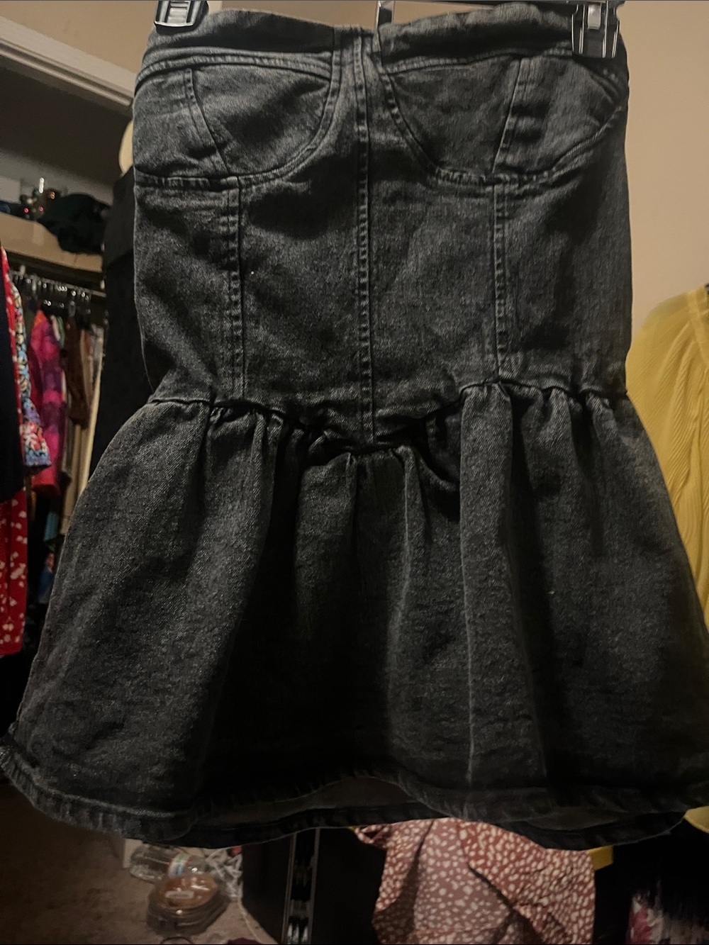 Strapless Black Peplum Camisole - Picture 2 of 4